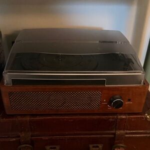 Vintage Style Record Player with Wooden Finish